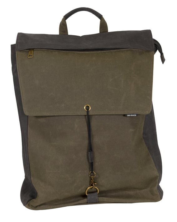 Front view of Waxed Cotton Commuter Canvas Backpack