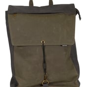 Front view of Waxed Cotton Commuter Canvas Backpack