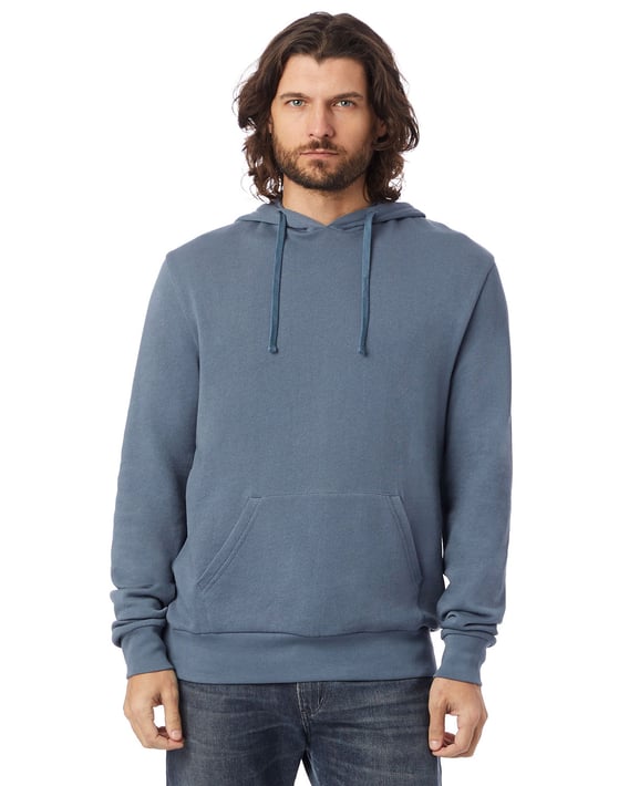 Front view of Unisex 6.5 Oz., Challenger Washed French Terry Pullover Hooded Sweatshirt