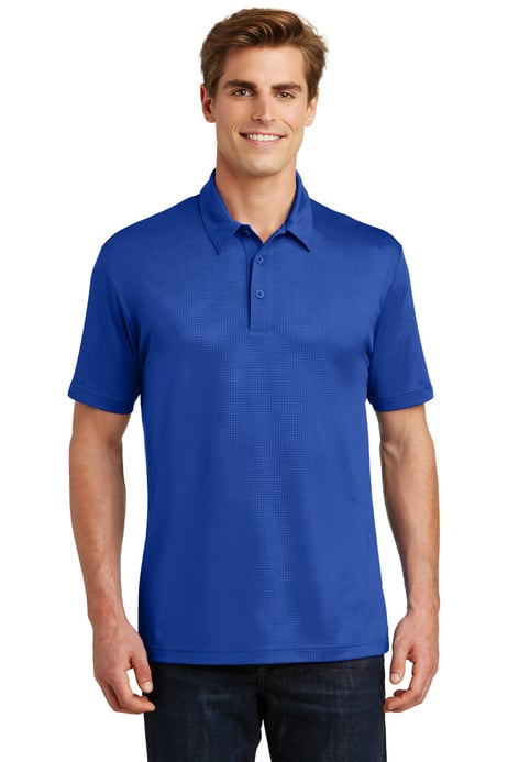 Front view of Embossed PosiCharge&reg; Tough Polo&reg;