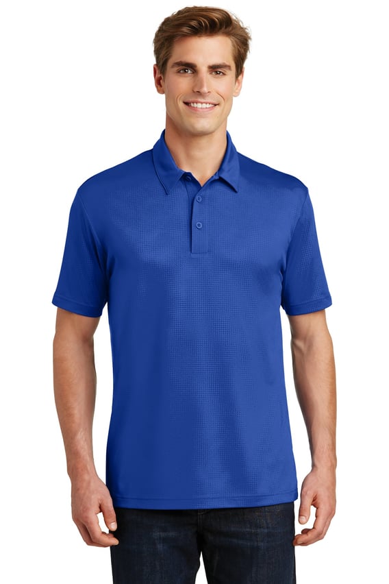 Front view of Embossed PosiCharge&reg; Tough Polo&reg;
