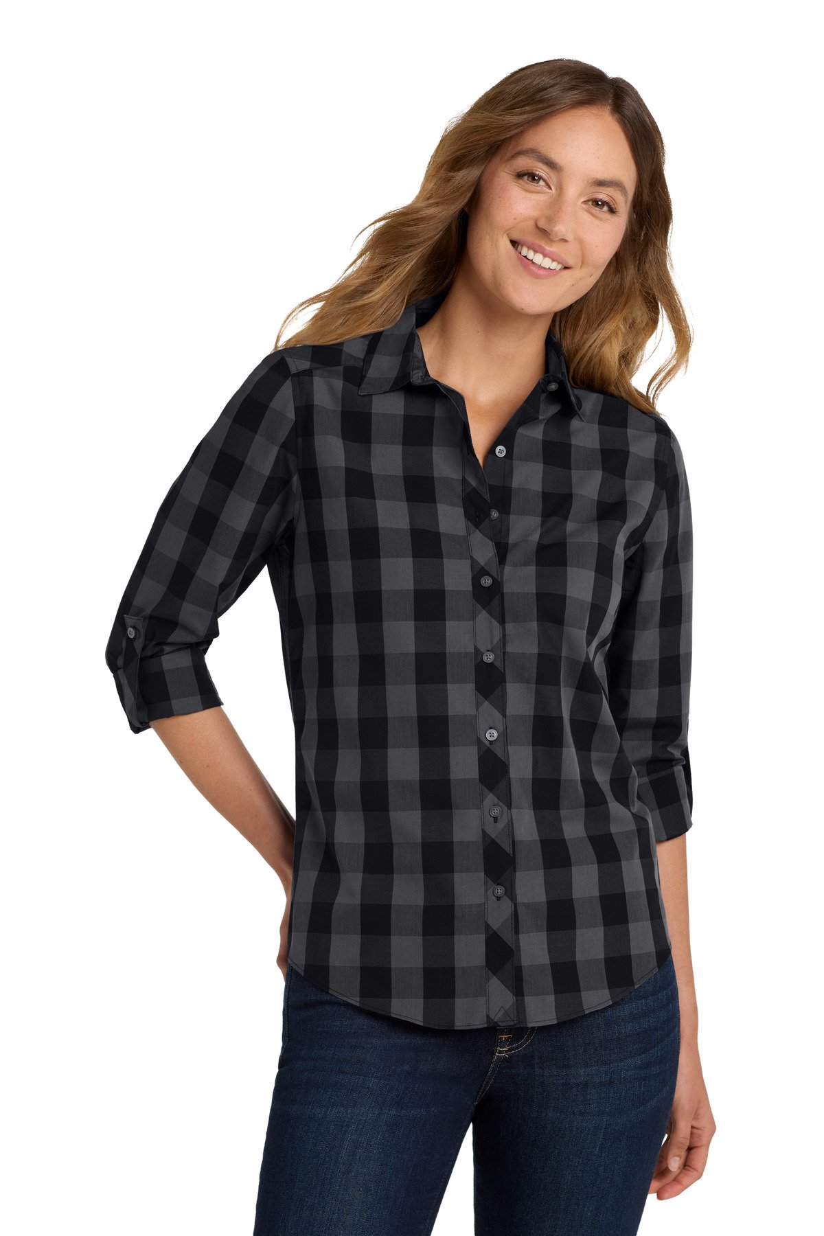 Front view of Women’s Everyday Plaid Shirt