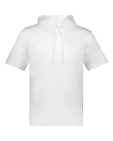 Front view of Fleece Short Sleeve Hooded Pullover