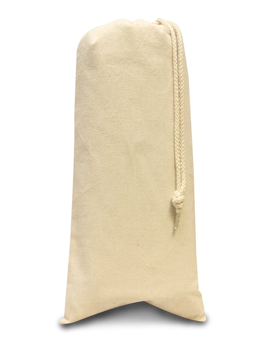 Front view of Drawstring Wine Tote