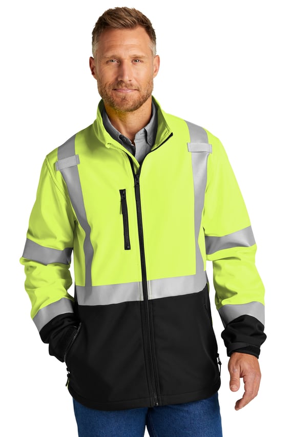 Front view of ANSI 107 Class 3 Soft Shell Jacket