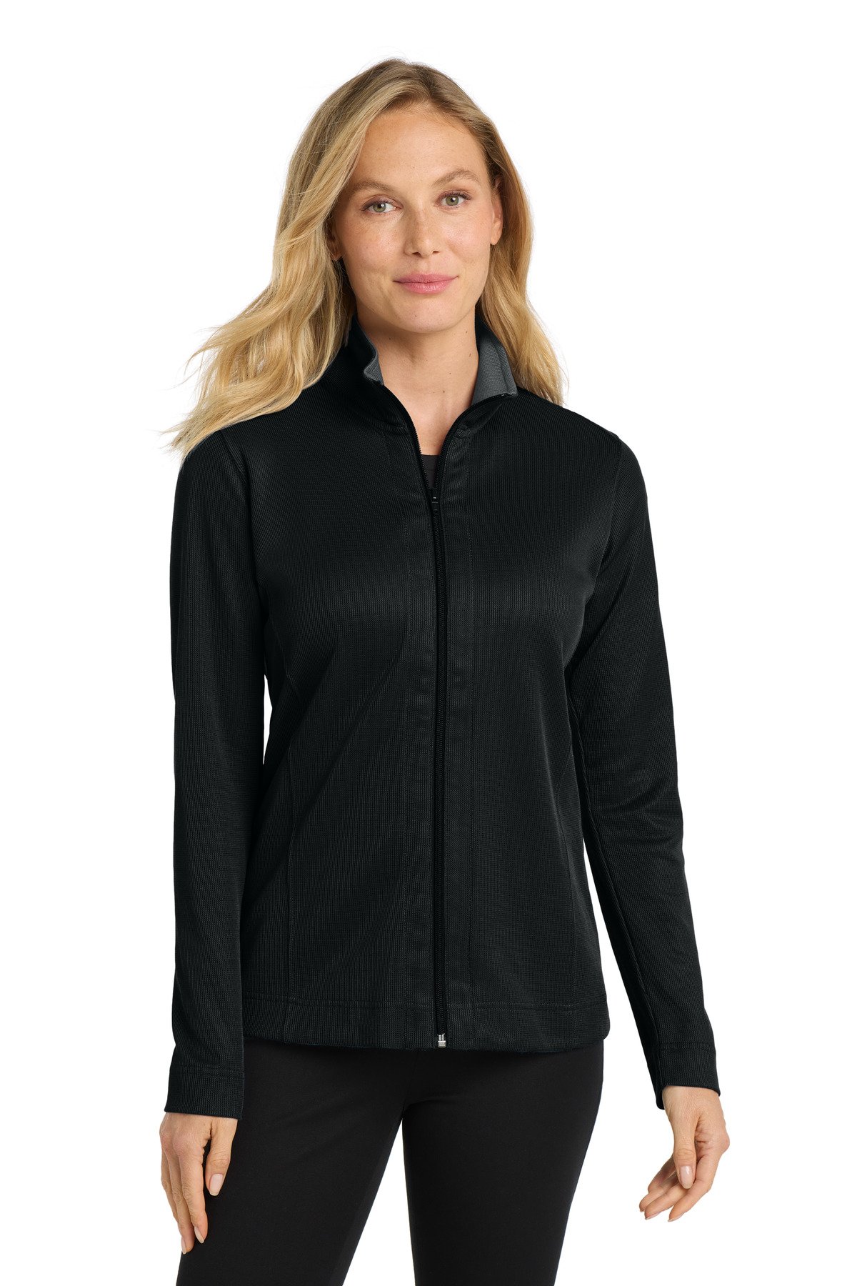 Front view of Women’s Vertical Texture Full-Zip Jacket