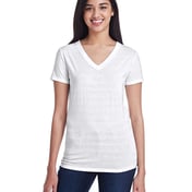Front view of Women’s Invisible Stripe V-Neck T-Shirt