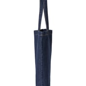 Side view of Cotton Denim Gusseted Tote Bag