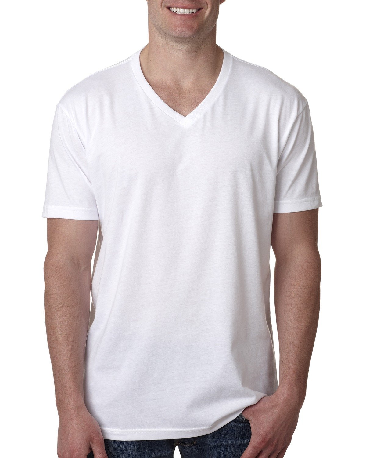 Front view of Men’s CVC V-Neck T-Shirt