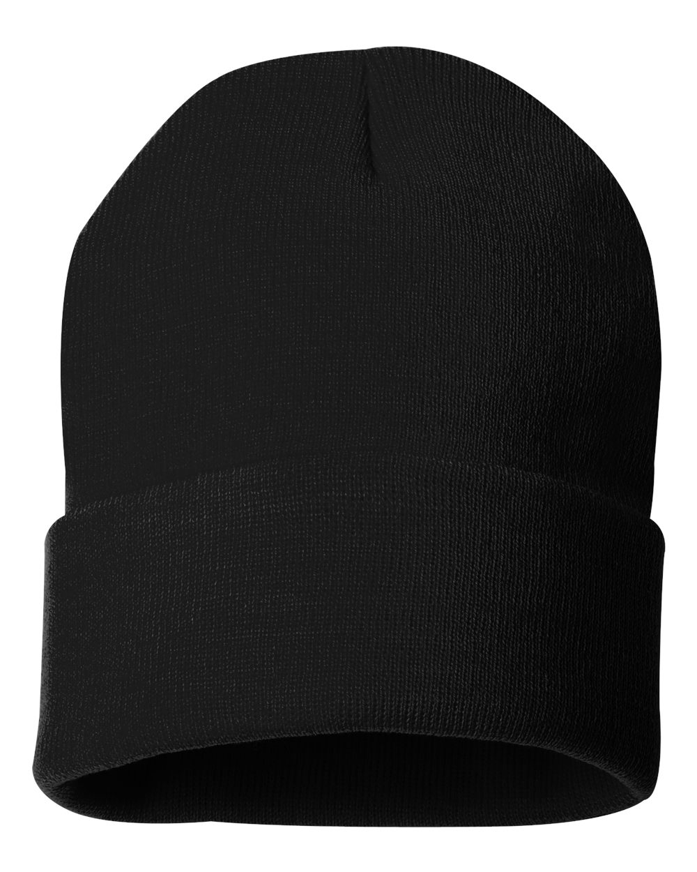 Front view of Solid 12″ Cuffed Beanie