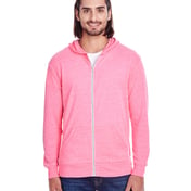 Front view of Unisex Triblend Full-Zip Light Hoodie