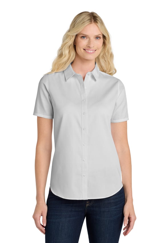 Front view of Women’s Short Sleeve SuperPro React Twill Shirt