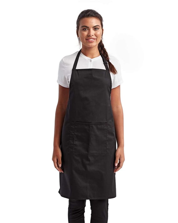 Front view of Recycled Bib Apron With Pocket