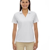 Front view of Ladies’ Eperformance Launch Snag Protection Striped Polo