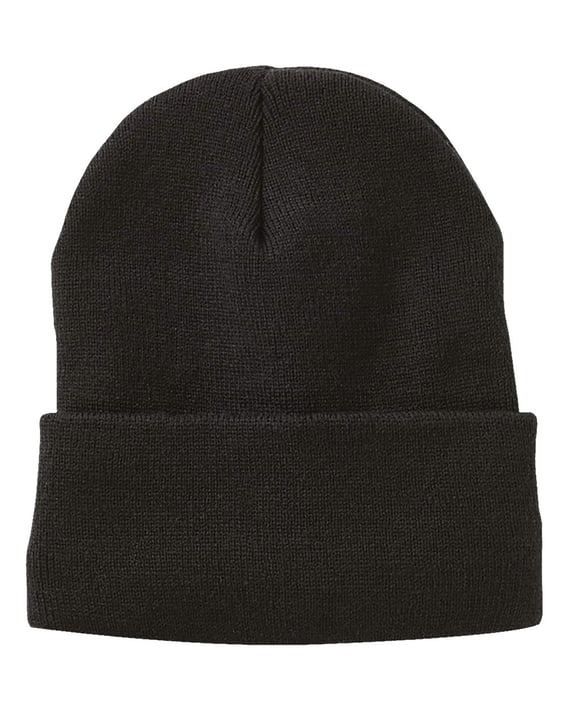 Front view of Jersey Lined 12″ Cuffed Beanie