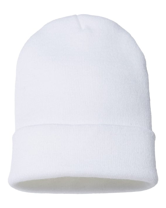 Front view of USA-Made 12″ Cuffed Beanie