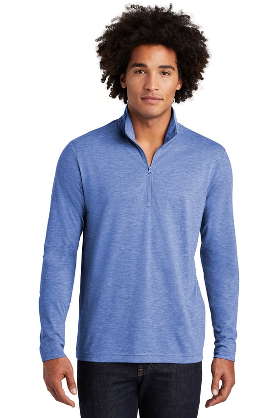 Front view of PosiCharge ® Tri-Blend Wicking 1/4-Zip Pullover