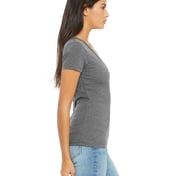 Side view of Ladies’ Jersey Short-Sleeve Deep V-Neck T-Shirt