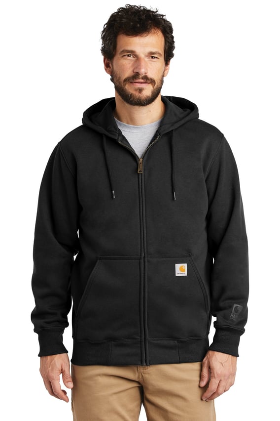 Front view of Rain Defender ® Paxton Heavyweight Hooded Zip-Front Sweatshirt