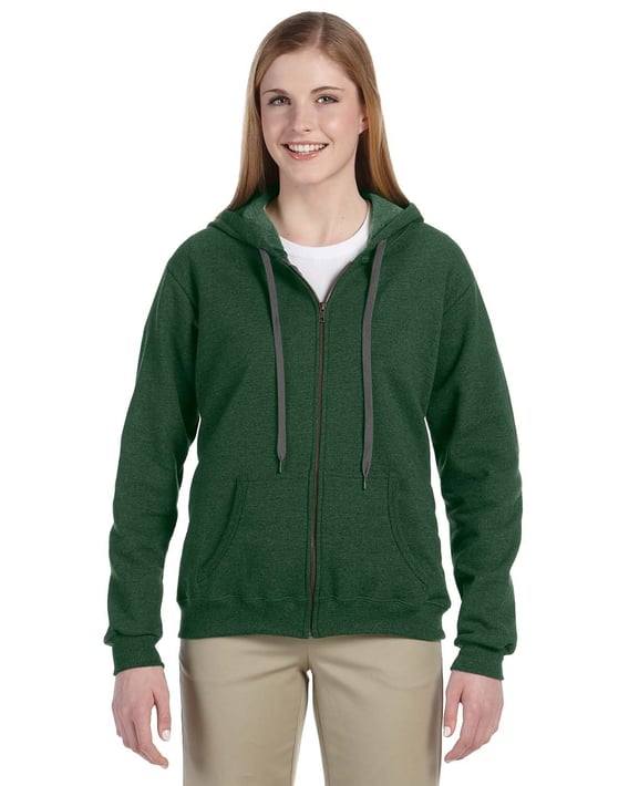 Front view of Heavy Blend Vintage Classic Full-Zip Hooded Sweatshirt