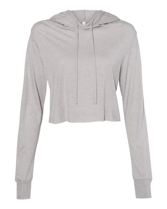 Front view of Women’s Triblend Crop Long Sleeve Hoodie