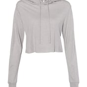 Front view of Women’s Triblend Crop Long Sleeve Hoodie