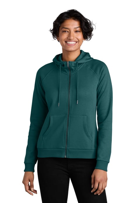 Front view of Women's Organic CVC Fleece Full-Zip Hoodie