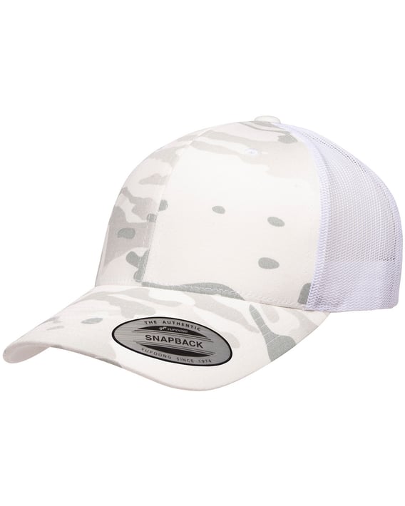 Front view of YP Classics® Retro Trucker Multicam® Snapback