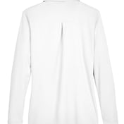 Back view of Women’s CrownLux Performance® Plaited Long Sleeve Polo