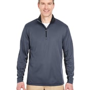 Front view of Adult Two-Tone Keyhole Mesh Quarter-Zip Pullover