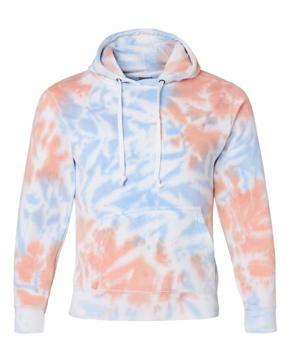 Front view of Tie-Dyed Fleece Hooded Sweatshirt