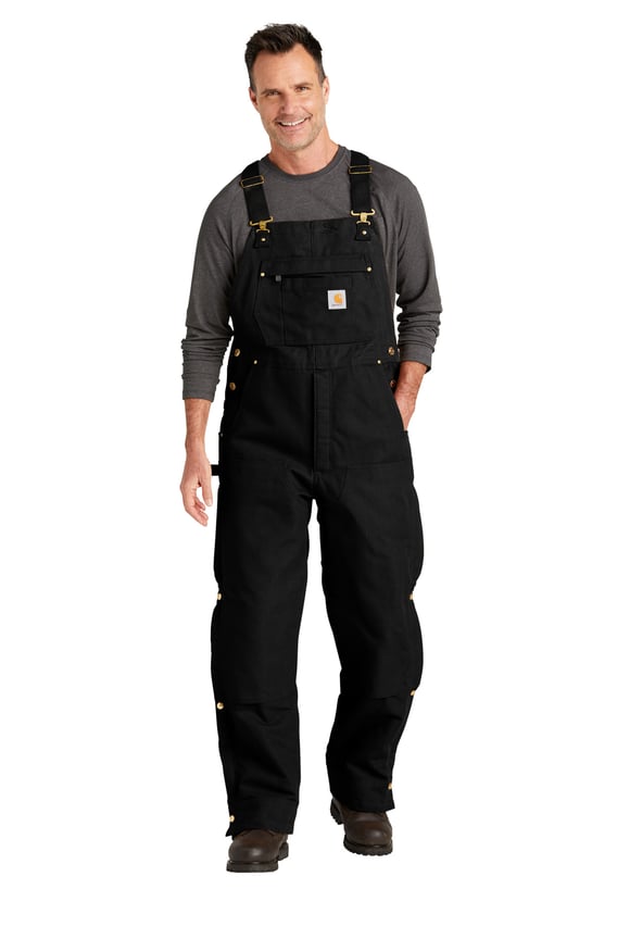 Front view of Short Firm Duck Insulated Bib Overalls