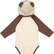 Back view of Infant Long Sleeve Fine Jersey Bodysuit With Ears