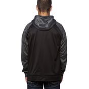 Back view of Performance Raglan Full-Zip Sweatshirt