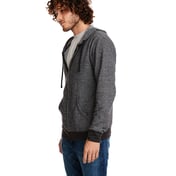 Side view of Adult Pacifica Denim Fleece Full-Zip Hooded Sweatshirt