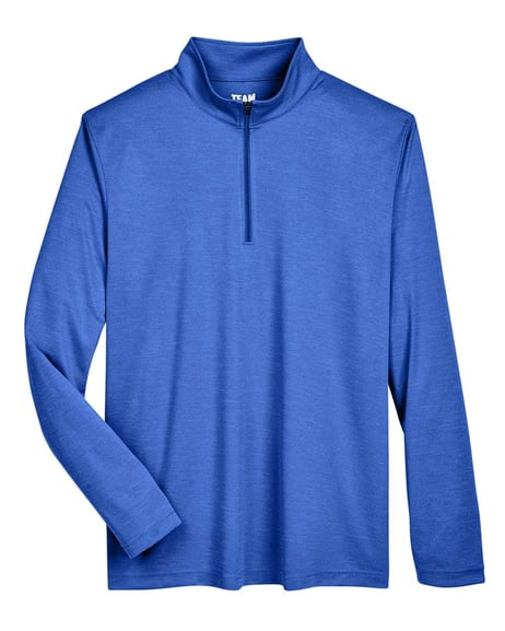 Front view of Zone Sonic Heather Performance Quarter-Zip Pullover
