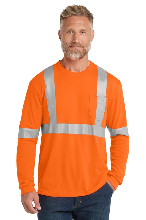 Front view of ANSI 107 Class 2 Long Sleeve Safety T-Shirt