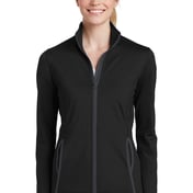 Front view of Women’s Sport-Wick® Stretch Contrast Full-Zip Jacket