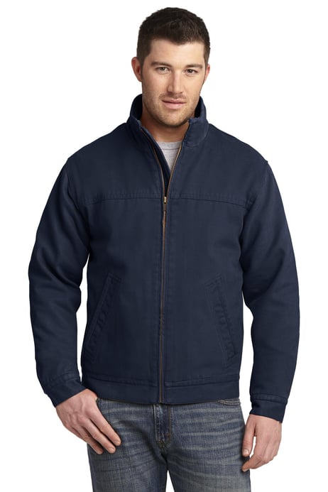 Front view of Washed Duck Cloth Flannel-Lined Work Jacket