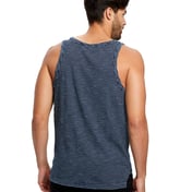 Back view of Men’s Indigo Striped Tank