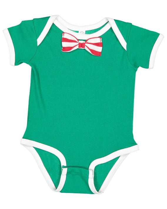 Front view of Baby Rib Infant Bow Tie Bodysuit