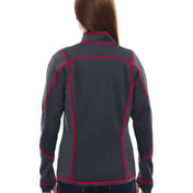 Back view of Ladies’ Pulse Textured Bonded Fleece Jacket With Print