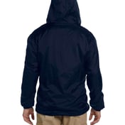 Back view of Fleece Lined Nylon Hooded Jacket