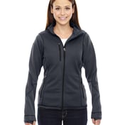 Front view of Ladies’ Pulse Textured Bonded Fleece Jacket With Print