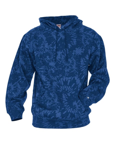 Front view of Tie-Dyed Triblend Hooded Sweatshirt