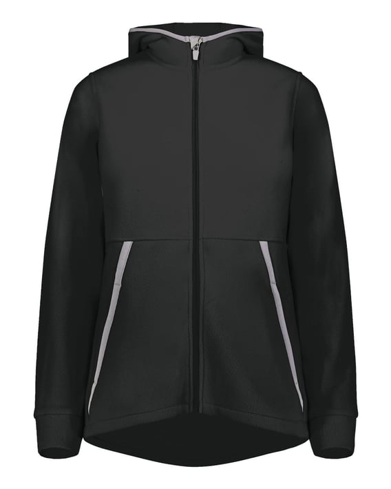 Front view of Eco Revive™ Women’s Polar Fleece Hooded Full-Zip Jacket