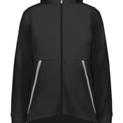 Front view of Eco Revive™ Women’s Polar Fleece Hooded Full-Zip Jacket