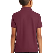 Back view of Youth Core Classic Pique Polo