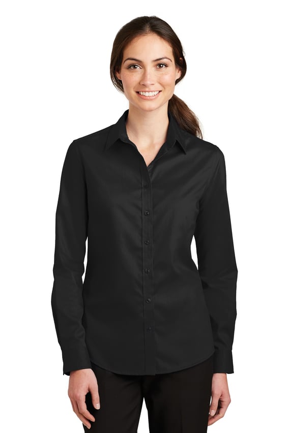 Front view of Ladies SuperPro Twill Shirt