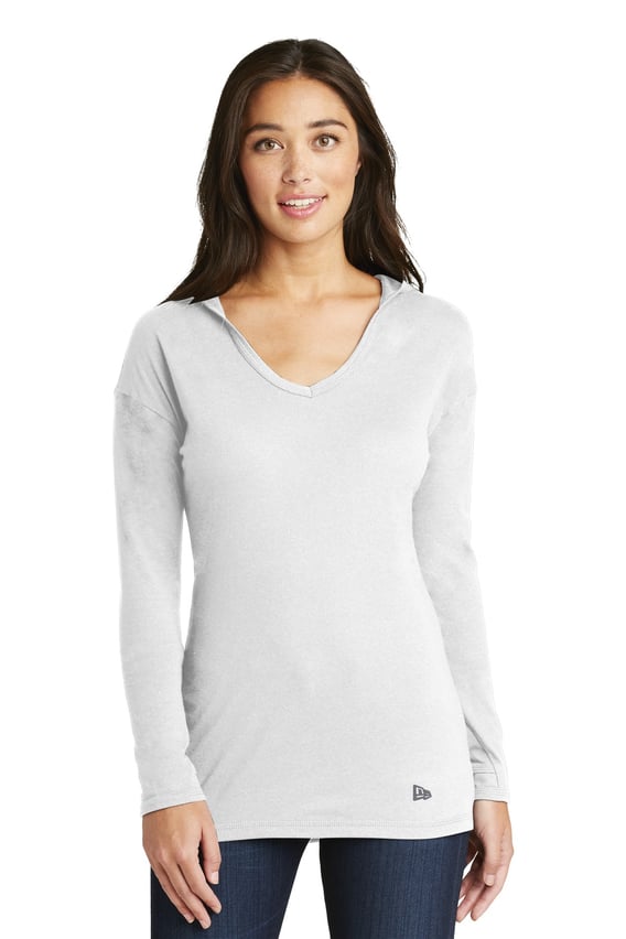 Front view of Ladies Tri-Blend Performance Pullover Hoodie Tee